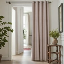 GHGSDH-Blackout Curtain 90 Inch Length Taupe Curtain for Bedroom Living Room 1 Panel Texture Grommet Top Window Treatment 72 Inches Wide by 90 Inches Long