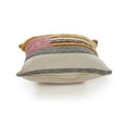 thumbnail image 2 of Ox Bay Qasim 18" x 18" Pink/Beige Shag Striped Cotton Adult Decorative Throw Pillow Cover, 2 of 9