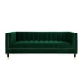 thumbnail image 3 of Posh Living Soraya Tufted Velvet Sofa with Nailhead Trim in Hunter Green/Gold, 3 of 8