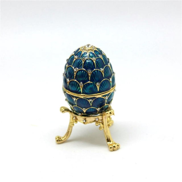 Faberge Egg Easter Decor Russian Faberge Egg Crystals Easter Faberge Egg Gifts Stroage Box Crystal Jewellery Trinkets Case DecorGreenUnited Kingdom He Qiyong unisex