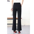 thumbnail image 2 of Pantalones Micro Acampanados Nuevos de Verano para Mujer Pantalones Delgados de Modal Negro Cintura Elástica Albaricoque Pantalones Casuales, 2 of 9