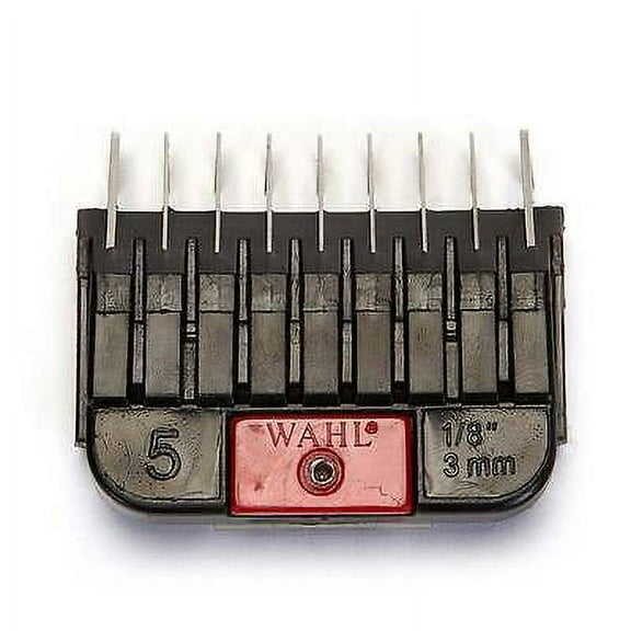 Stainless Steel Attachment Clipper Combs for Dogs Dog Grooming Kit Available (5 = 1/8 Inch - Red)
