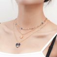 thumbnail image 1 of CUITING 3PCS Boho Good Luck Evil Eye Pearl Gold Plated Necklace Women Delicate Jewelry Party Gift-#2, 1 of 9