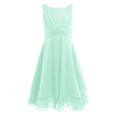 Iiniim Girls Chiffon Flower Girl Dress – Pageant Party Wedding Long Gown, Sleeveless, Floor Length, Pink
