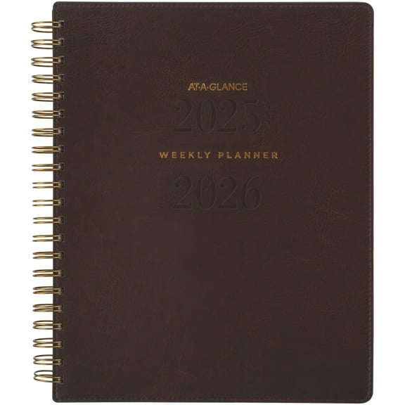 AT-A-GLANCE Signature Collection Academic 2025-2026 Weekly Monthly Planner Brown