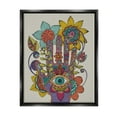 thumbnail image 2 of Stupell Industries Intricate Paisley Patterns Floral Hand Eye Shape Graphic Art Luster Gray Floating Framed Canvas Print Wall Art, Design by Valentina Harper, 2 of 5