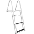 thumbnail image 4 of KFFKFF Pier Staircase, Detachable Triple Rungs, Supports up to 350 lbs, Constructed from Aluminum Alloy with 4'' Broad Tread & Anti-slip Pad, Simple Assembly for Vessel/Lake/Pool/Marine Embarkation, 4 of 9