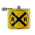 thumbnail image 2 of Railroad Crossing Traffic Sign Train Stainless Steel 5oz Hip Drink Kidney Flask, 2 of 3