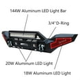 thumbnail image 5 of Vijay For 2007-2018 Jeep Wrangler JK Front and Rear Bumper with Aluminum LED Lights and 3/4" D-Rings, 5 of 9