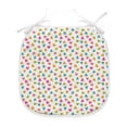 thumbnail image 1 of Hearts Dining Chair Pad, Variety of Colorful Heart with Smiling Faces and Funny Facial Expression Print, Water Resistant Pillow with Straps for Kitchen Seats, 8 Pieces Set, Multicolor, by Ambesonne, 1 of 5