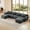 Gray, variant on 4-seater U-shaped Boneless Sofa 32D High Density Sponge Bottom Anti-Slip Design,No Assembly Required Ergonomic Design,Free Combination Full-compression Vacuum Packaging for Living Rooms (Chocolate)