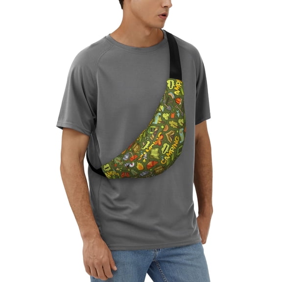 Easygdp Camping 1 Fanny Pack for Men Women,Fashion Waist Packs,Travel Hiking Chest Bag Daypack