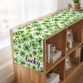 thumbnail image 6 of St Patrick's Day Table Runner, Lucky Shamrock Leaf Plants Spring Green Washable Cotton Linen Table Runners 72 Inches Long, Dresser Scarf Runner for Dining/Coffee/Kitchen/TV Stands/Cabinets 13''x72'', 6 of 9