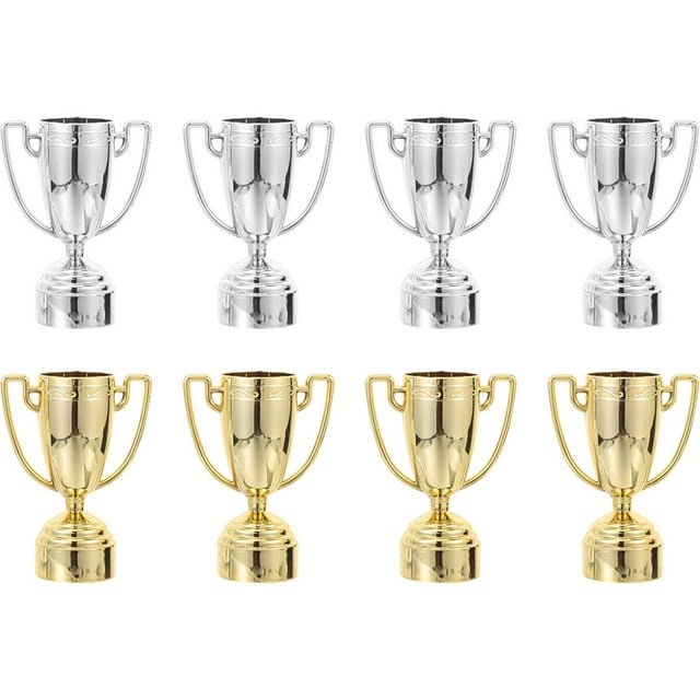KAKOWELY 8 piezas de trofeos deportivos de plástico para niños, premios ganadores, copas de trofeo para fiesta de fútbol
