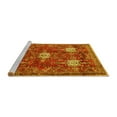 thumbnail image 2 of Ahgly Company Machine Washable Indoor Square Persian Yellow Traditional Area Rugs, 4' Square, 2 of 4