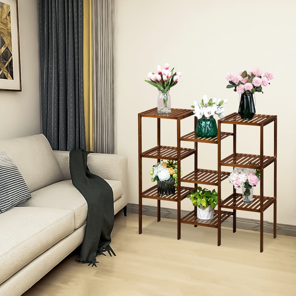 Private Jungle Bamboo High-grade Plant Stand Shelf Flower Pots Holder Display Rack Utility Shelf Bathroom Rack 9-Tier Storage Rack,Dark Brown Private Jungle Bamboo High-grade Plant Stand Shelf Flower Pots Holder Display Rack Utility Shelf Bathroom Rack 9-Tier Storage Rack,Dark Brown