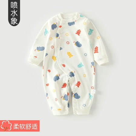 

QWZNDZGR Newborn Baby Bodysuit Spring And Autumn Style Men s Treasure Women s Treasure Long-Sleeved Rompers Crawling Clothes Newborn Children s Net Red Sleeping Clothes
