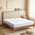 thumbnail image 6 of Lirex King Size Fitted Sheet, 100% Cotton Deep Pocket Bed Sheet, Soft Breathable White, 6 of 7