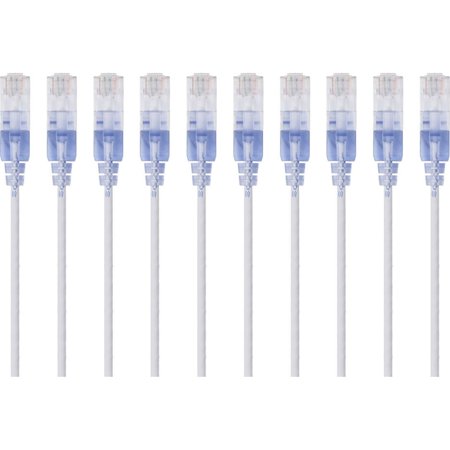 UPC: 0889028032367 | Monoprice 10-Pack  SlimRun Cat6A Ethernet Network Patch Cable  3ft White