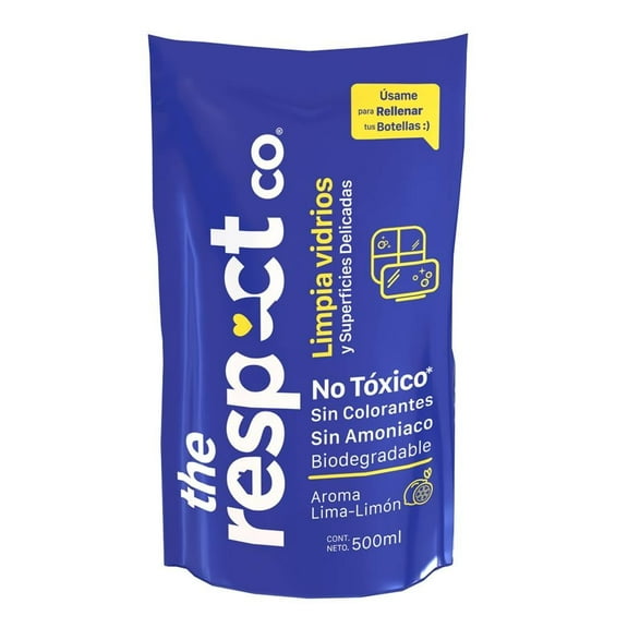 Limpiador The respect co superficies delicadas y vidrios 500 ml
