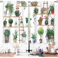thumbnail image 2 of Boho Plant Floral Kitchen Curtains, Flower Plant Small Window Treatment, Green Leaf Cafe Short Window Curtains for Bathroom Dining Laundry Room, Farmhouse Nature Botanical Drapes 27.5x39 inch, 2 of 6