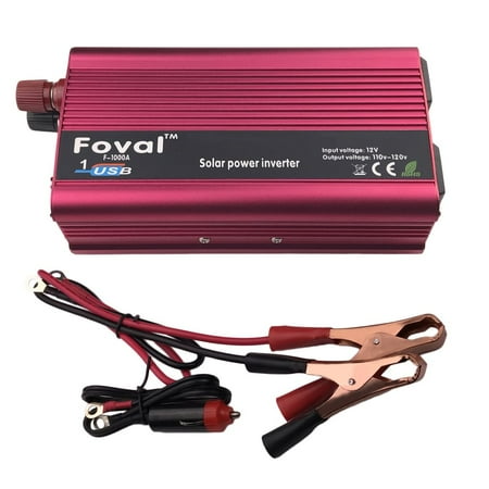 - 2000W DC12V To AC110V Car Power Inverter Aluminum Alloy Dual USB Charger Converter Transformer High Converting Efficiency,2000W