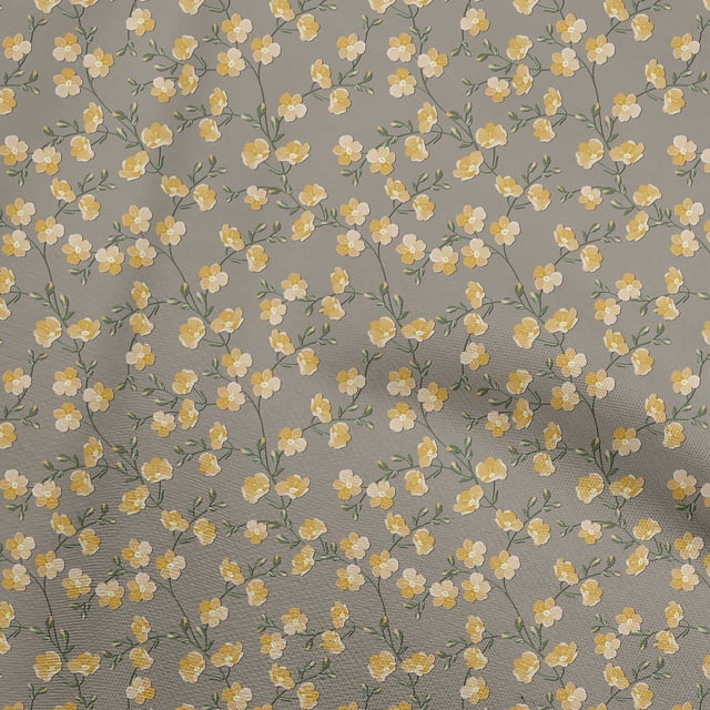 oneOone Rayon Yellow Fabric Floral Sewing Craft Projects Fabric Prints By Yard 56 Inch Wide