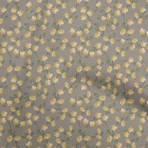 oneOone Cotton Poplin Yellow Fabric Floral Craft Projects Decor Fabric Printed By The Yard 56 Inch Wide