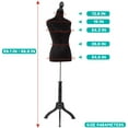 thumbnail image 6 of FDW Adjustable Sewing Dress Mannequin, 59-67 inch, Female Model, Wood Base (Black), 6 of 8