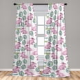thumbnail image 4 of Ambesonne Emoji Curtains, Follow the Bunny and Eggs, Pair of 28"x84", White Pale Pink and Seafoam, 4 of 5