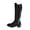 Black, variant on Knee High Boots Women Thick Sole Chunky Heel Comfortable Boots with Almond Toe Side Zipper for Party Wedding Daily Outfits Winter Women's Shoes