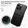 thumbnail image 2 of SaniMore Case for iPhone 15 Pro 6.1" 2023, Card Slots [Up to 2] Wear-resistant PU Leather Skin Shockproof PC Backplane Anti-fall Slim Lightweight Shell for iPhone 15 Pro, Black, 2 of 6