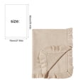 thumbnail image 3 of Ruffled Edge Knit Cotton Throw Blanket, Soft Breathable Woven Cover for Sofa Couch Bed, Lightweight Decorative Home Textile for Everyday Use, 3 of 6