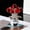 Red, variant on Clear Roses Bouquet Figurines, Glass Rose Flowers with Round Vase, Transparent Bouquet for Home Birthday Party Wedding Valentines Day Mother's Day