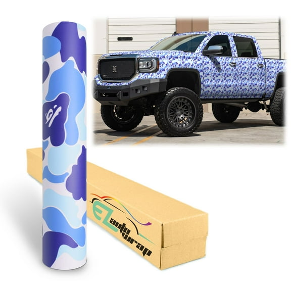 EZAUTOWRAP Camouflage Ape Blue Car Vinyl Wrap Vehicle Sticker Decal Film Sheet Furniture Cabinet Decoration Peel And Stick