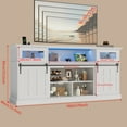 thumbnail image 6 of Holliwill 70" TV Stand for TVs up to 80" with Charging Station & LED Lights, Modern Farmhouse Entertainment Center with Drawers & Sliding Barn Doors for Living Room, White, 6 of 6