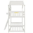 thumbnail image 4 of White Twin over Twin House Bunk Bed - Complete with Roof, Window, Window Box, Door, Guardrails & Ladder for Safe, Cozy Fun, 4 of 9