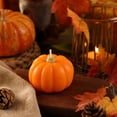 thumbnail image 4 of Fllostpr Halloween 2PC Wax Pumpkin Scented Candle, Orange Handmade Aromatherapy Candle for Home Cafe Party Table Desk Indoor, 2.5x1.7", 4 of 7