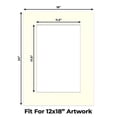 thumbnail image 2 of Cream Linen Picture Frame Mat for 18x24 Frames - Fits 12x18 Photos - 1 Mat, 2 of 7
