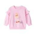 thumbnail image 4 of HILEELANG little Girl Sweatshirt and Leggings Set（Age:2-7Y) – Lotus leaf Long Sleeve Pink Fairy Dance Pullover and Brown Pants, Fall Winter for Kids 6T, 4 of 10