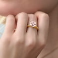 thumbnail image 7 of Gem Stone King 4.59 Cttw 10MM Peach Simulated Morganite and White Created Sapphire 18K Yellow Gold Plated Silver Engagement Ring for Women | Gemstone Birthstone (Size 9), 7 of 7