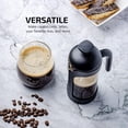 thumbnail image 4 of OVENTE Cafetera de prensa francesa de 12 onzas, prensa de té, vidrio de borosilicato resistente al calor con sistema de acero inoxidable de 4 filtros, jarra portátil sin BPA, perfecta para preparación, 4 of 5