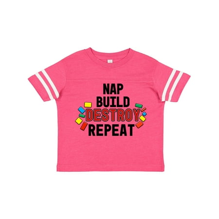

Inktastic Nap Build Destroy Repeat with Colorful Building Blocks Gift Toddler Boy or Toddler Girl T-Shirt