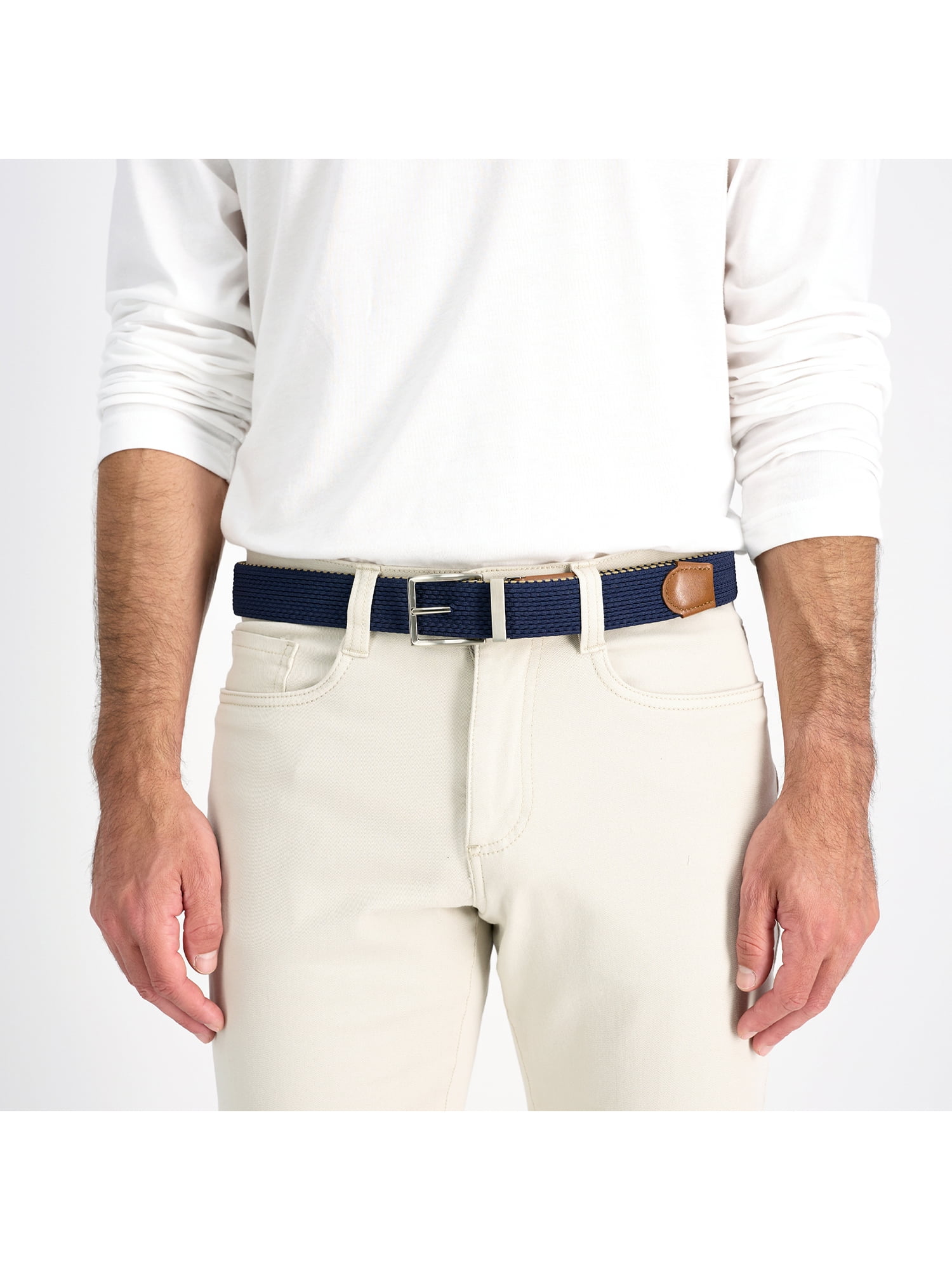 Chaps Men's Two-in-One Reversible Fully Adjustable Stretch Web Fabric Belt