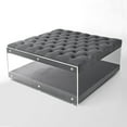 thumbnail image 3 of Inspired Home Morelli Linen Oversized Tufted Ottoman Clear Acrylic Feet, 3 of 7
