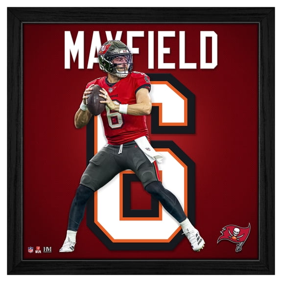 Highland Mint Baker Mayfield Tampa Bay Buccaneers 13'' x 13'' Impact Jersey Framed Photo