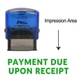 thumbnail image 1 of eloria Payment Due Upon Receipt Self Inking Rubber Stamp Business Custom Stamp Office Stationary, Color: Green Ink, 1 of 1