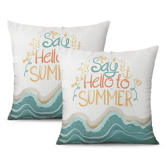 Yellow Solid Throw Pillow Covers 20x20, Set of 2 Hello Sunshine Hello Sunshine Decorative Cushions, Outdoor Patio, Sofa, Bedroom, Car, Soft Square