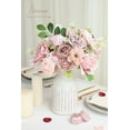 Dusty Rose Artificial Flowers Fake Roses Peonies And Greenery Combo Box