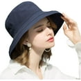 thumbnail image 7 of Womens Cotton Wide Brim Sun Hats UPF50+ UV Packable Beach Hat Summer Bucket Cap for Travel, 7 of 7